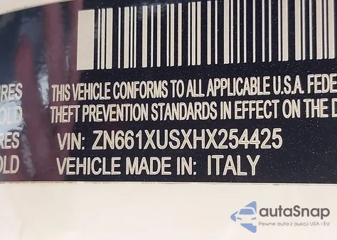 2017 Maserati Levante z USA, uszkodzony, nr VIN ZN661XUSXHX254425